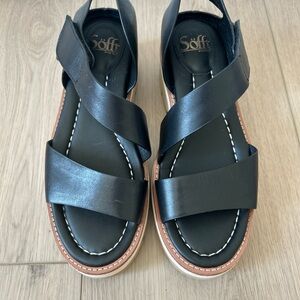 NWOT Sofft Women's Pru Black Leather Sandals